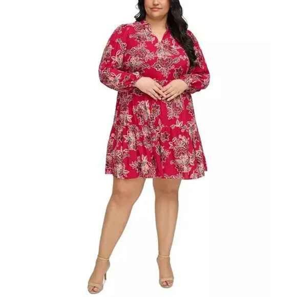 Jessica Howard Plus Size Printed Tiered Dress size 22W - Picture 2 of 5